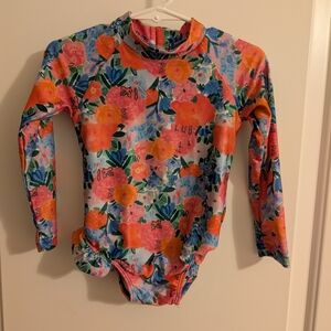 Poppys Kid Co Vibrant Floral Kids One Piece Swimsuit